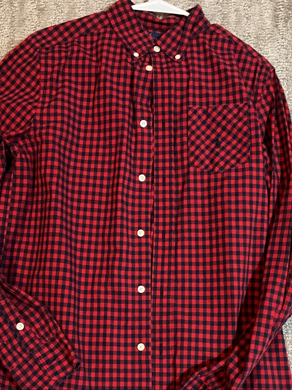 Ralph Lauren Boys Red and Black Plaid Button-Down Shirt